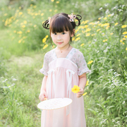 Cờ cải thiện bạch kim cô gái Han quần áo Xia retro quần áo trẻ em baby gió Trung Quốc Tang trang phục cổ xưa quốc gia công chúa gió váy đầm trẻ em.