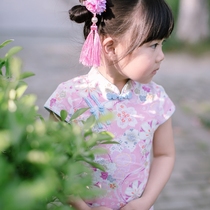 Flag Platinum Girl cheongsam 2020 new summer little girl children Tang dress female baby princess dress dress
