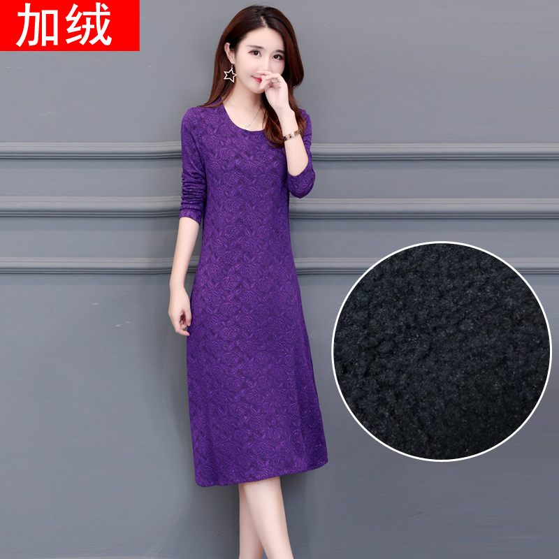 Ăn mặc trẻ em dài tay dài 2018 mới mùa xuân và mùa thu mùa đông đáy trên đầu gối cộng với nhung dày váy váy thiết kế