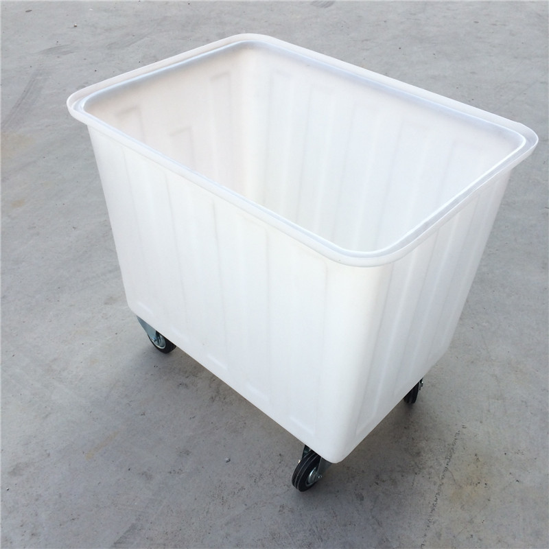 Rotomolded White Wheeled Pe Turnover Box, Water Tank, Special Rectangular Wheeled Container for Clothing, Wheeled Cart, Large Barrel