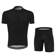 Pure black minimalist short sleeves Mountain self-propelled bike riding Kinetic Bike Clothing Mountain Bike Riding Blouse Shorts