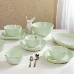 Yachengde Bowl, Household Dining Bowl, Tableware, Lotus Pond Moonlight Cream-Style Ceramic Bowl, 2025 New Model Dish Plate Set