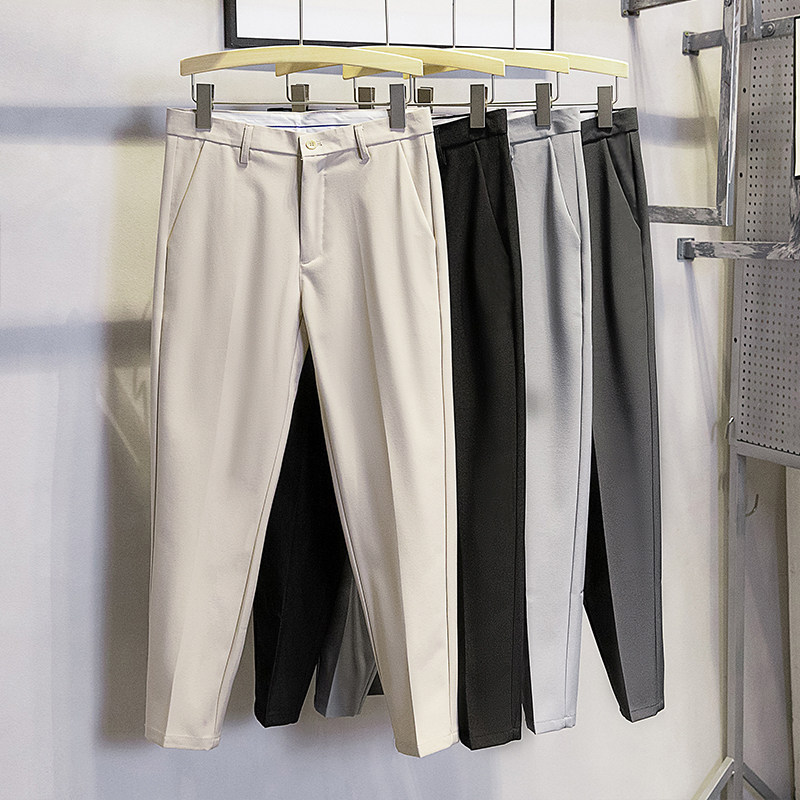 Western Pants Men Casual Pants Slim Fit Straight Drum Pants Big Size Summer Net Red 90% Pants Pant Pendant West Dress Pants Thin business