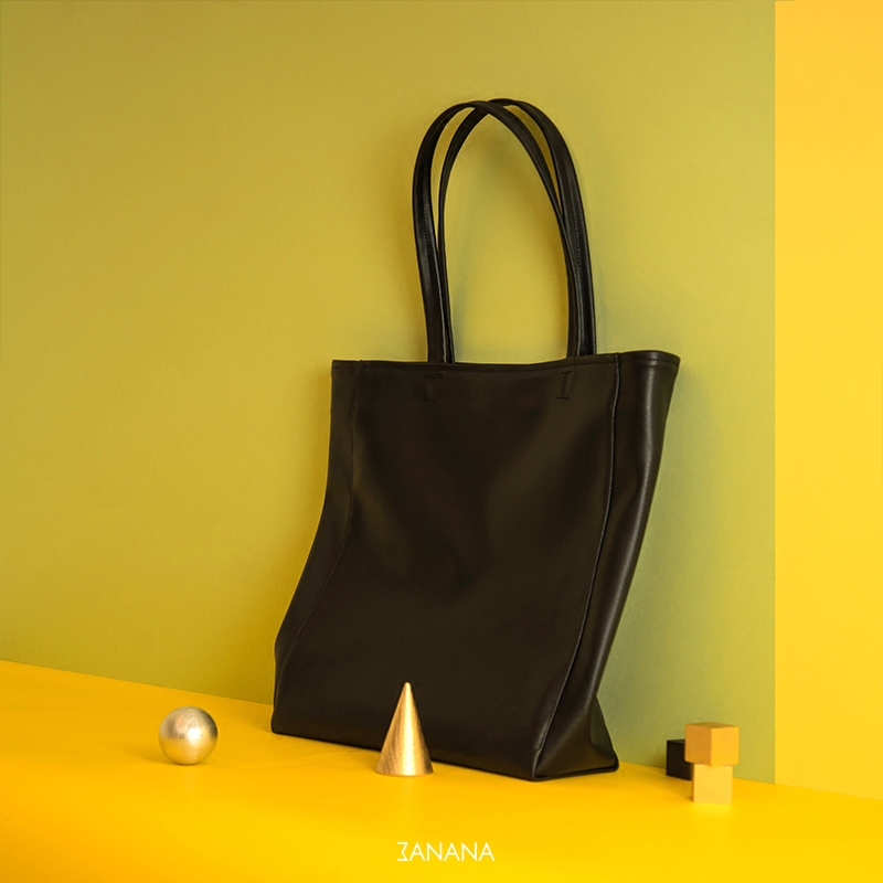 Three Bananas original design minimalist all-match classic fashion casual PU handmade handbag hand tote bag