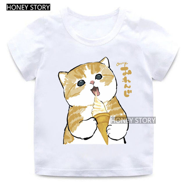 CartoonCutecatsKidT-shirt ກາຕູນ cat ງາມພິມຜູ້ຊາຍແລະແມ່ຍິງ ເສື້ອທີເຊີດເດັກນ້ອຍ ເຄື່ອງນຸ່ງຫົ່ມ