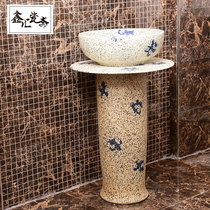 Wash basin Column basin Ceramic balcony toilet outdoor integrated floor-to-ceiling sink basin wash basin
