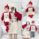 High-end parent-child clothing, family of three and four hoodies, blow up street, mother and daughter, mother and son, fashionable baby crawling clothes, boy and girl clothing trend