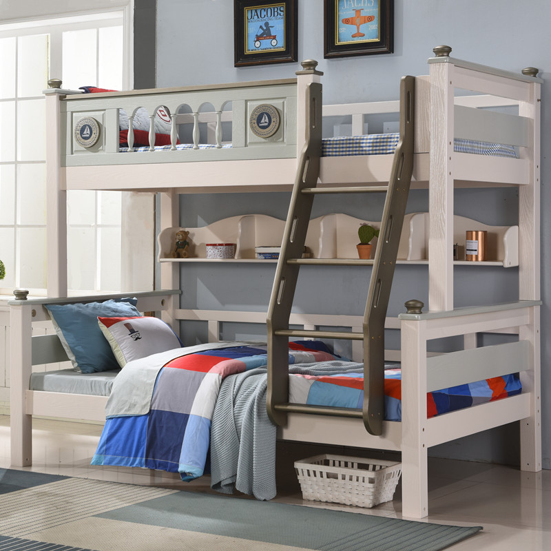 Children's bed, mother bed, solid wood bunk bed, cherry wood bunk bed, Nordic high and low bed, boy two bunk bed