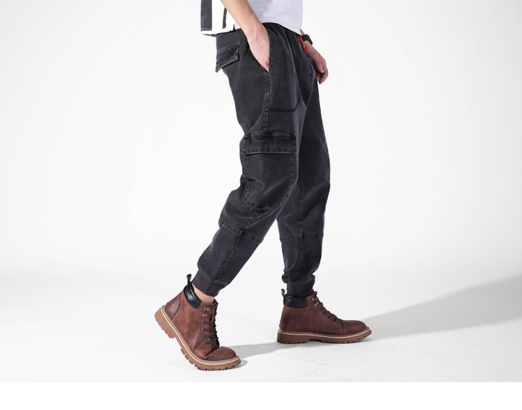 Mùa thu quần jeans nam rộng kích thước rạng rỡ eo đàn hồi quần kín cộng với phân bón để tăng chất béo quần áo nam đẹp