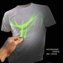 Glow Threads luminous T-shirt with casual graffiti luminous short sleeves