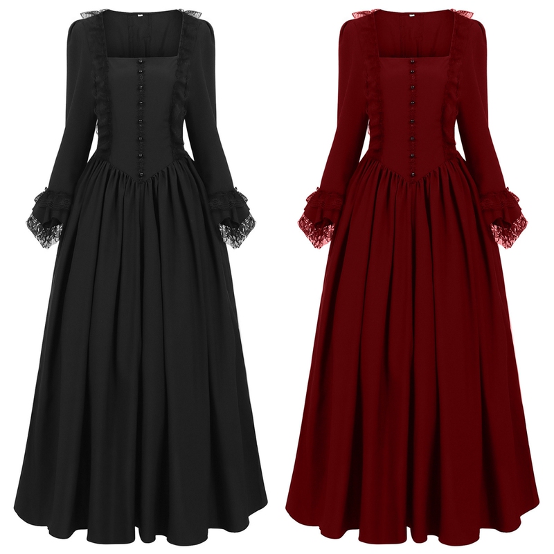 Halloween Court Dress Medieval Retro Long Dress Noble Dress European and American Steampunk Performance Cosplay Costume