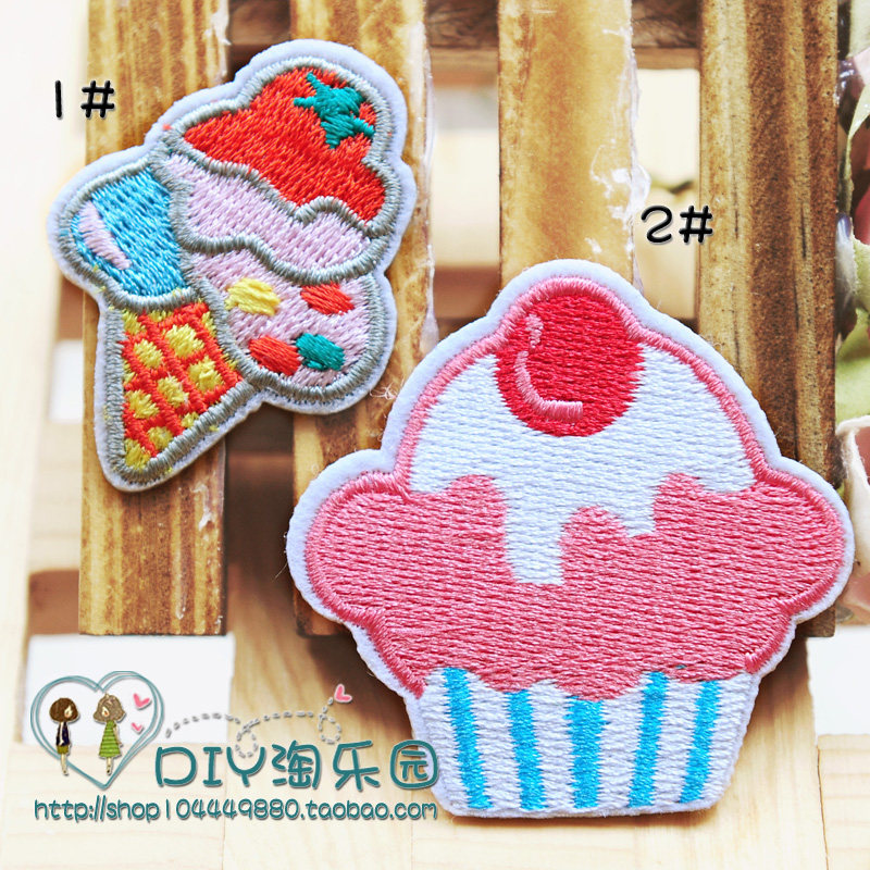 Cherry cake ice cream Foreign trade cartoon children baby clothes decoration patch appliqué Embroidery ironing repair Ding