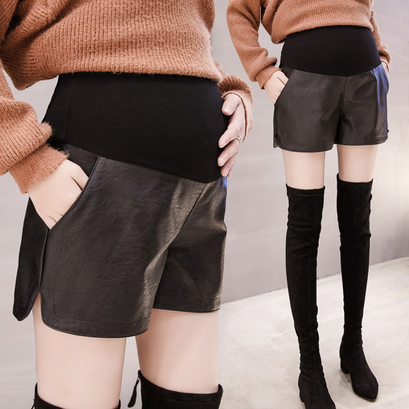 Pregnant women shorts spring and autumn 2023 new fashion bottle plus thick skin shorts outside wearing spring clothing women