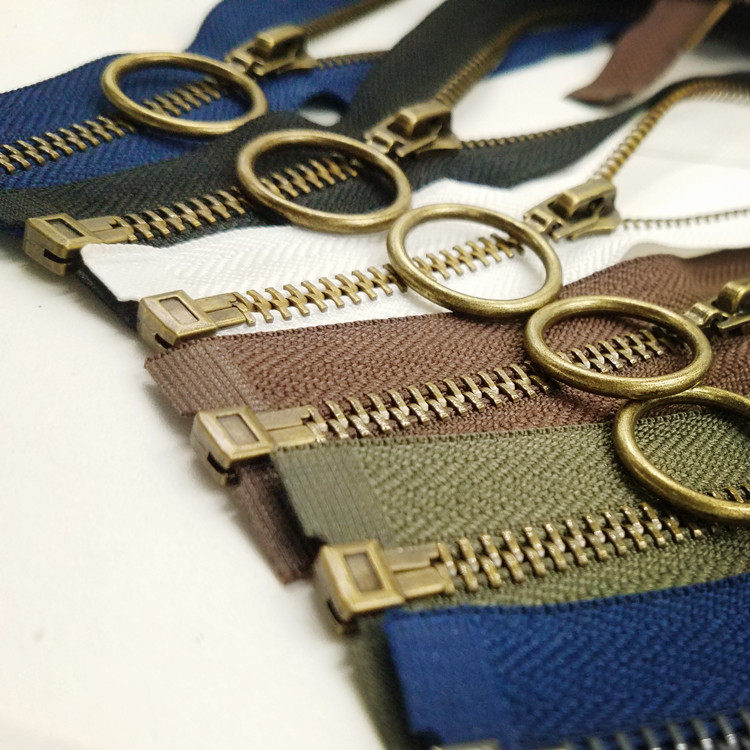 New Pull Chain Factory Straight Sale 5 Metal Ancient Bronze Tooth Open Tail Opening Copper Tooth Laced Green Bronze Tooth Tibetan Green Army Green