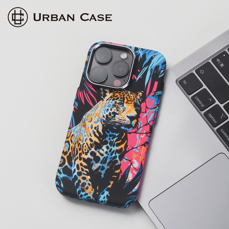 Urban Blue-Eyed Cat Feather Portrait iPhone Case