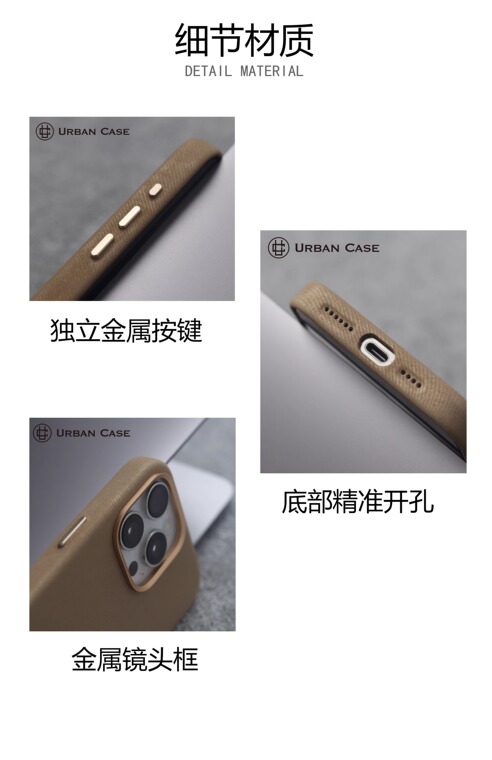 Urban Tan Fabric Gold Camera Ring iPhone Case