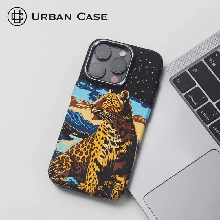 Urban Blue-Eyed Cat Feather Portrait iPhone Case