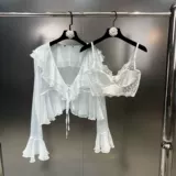 Весенняя летняя кружевная рубашка, комплект, 2023 года, эффект подтяжки