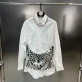 Весенний летний лонгслив, цепь, ожерелье, рубашка, блестки для ногтей, юбка, комплект, 2023 года, длина миди