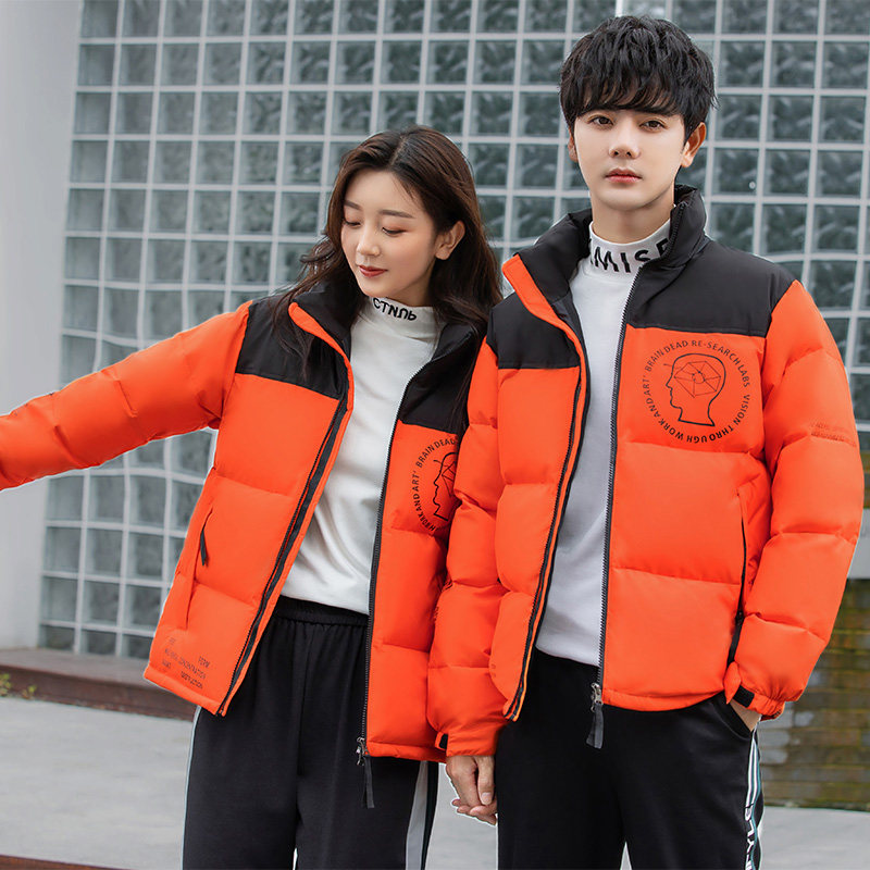 Fashion casual hooded down jacket men's and women's winter tide brand ins thickened white duck down couple wear 2021 new