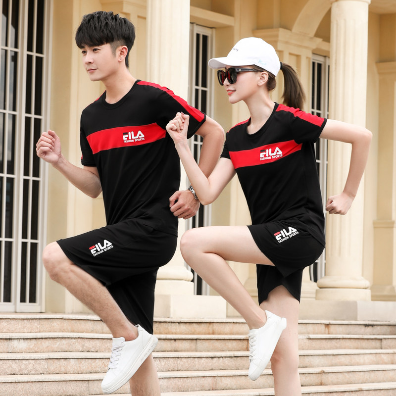 Emotional Couples Dress Summer Dress 2022 New Korean Version Casual Sports Suit Men And Women Summer Short Sleeve Shorts Student Banfu