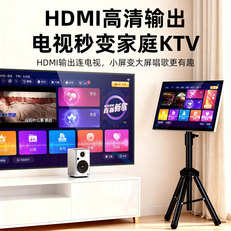 2025 New Model Karaoke Machine Home Ktv All-In-One Outdoor Karaoke Stand-Alone Machine Mobile Portable
