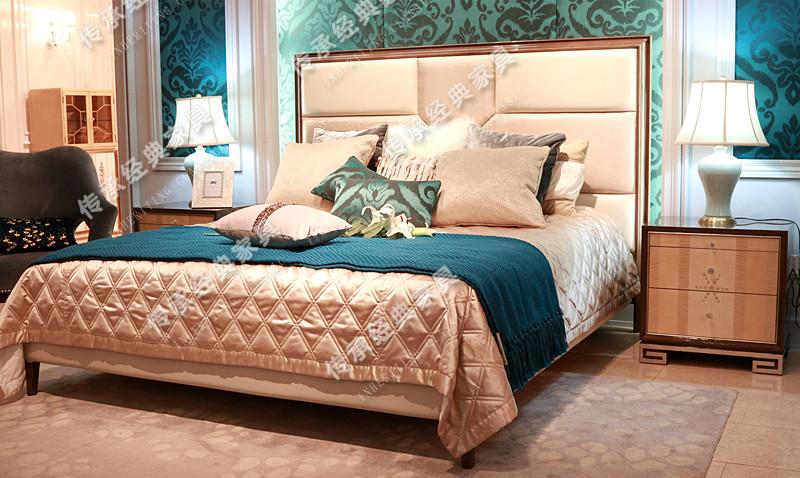 Eurostyle postmodern soft bunk bed Italy Milan Custom furniture New vintage solid wood Stainless Steel Double Bed