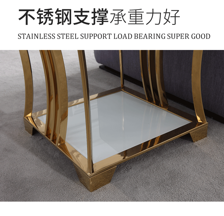 tối giản bằng đá cẩm thạch ánh sáng sang trọng cạnh vuông căn hộ kích thước phù hợp với sự kết hợp đồ nội thất hậu hiện đại của một vài góc một vài thép không gỉ - Bàn trà bàn trà kính cường lực