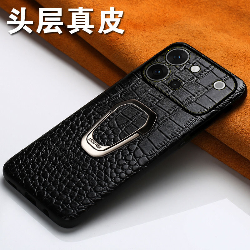 Suitable for Vivos60 Mobile Phone Case, Genuine Leather Stand Integrated, New 2026 High-End Leather, Personalized Luxury Women's Model, Full Lens Protection, Anti-Fall Men's Protective Case, Trendy 5g