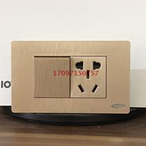 Lofer S8-118 Wire Drawing Two Panels Open Double Control Five Holes Socket Lovov Switch Socket