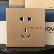 Lofer switch socket s9 champagne gold five-hole socket lovov switch socket factory direct full
