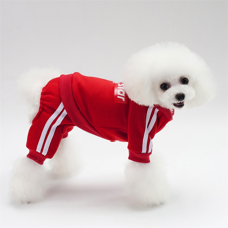 Chó nhỏ áo len bốn chân Teddy hơn Xiong Bomei mùa thu và mùa đông chó mặc đồ thể thao thủy triều chó quần áo trang phục mùa thu - Quần áo & phụ kiện thú cưng quần áo cho chó phốc sóc