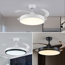 Nordic simple invisible ceiling fan light living room dining room bedroom LED dimming mute remote control frequency conversion household fan light
