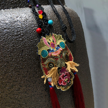 (Hangzhou Hireu Dress) 100 Lap Cloth Art Rebeast Embroidery Streaming Su Necklace Accessories retro long pendants pendant pendant