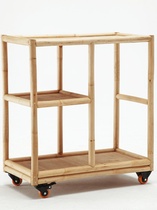 Bamboo tea cupboard plated tea small coffee table daily water table kung fu table tea set storage solid wood moving tea cupboard