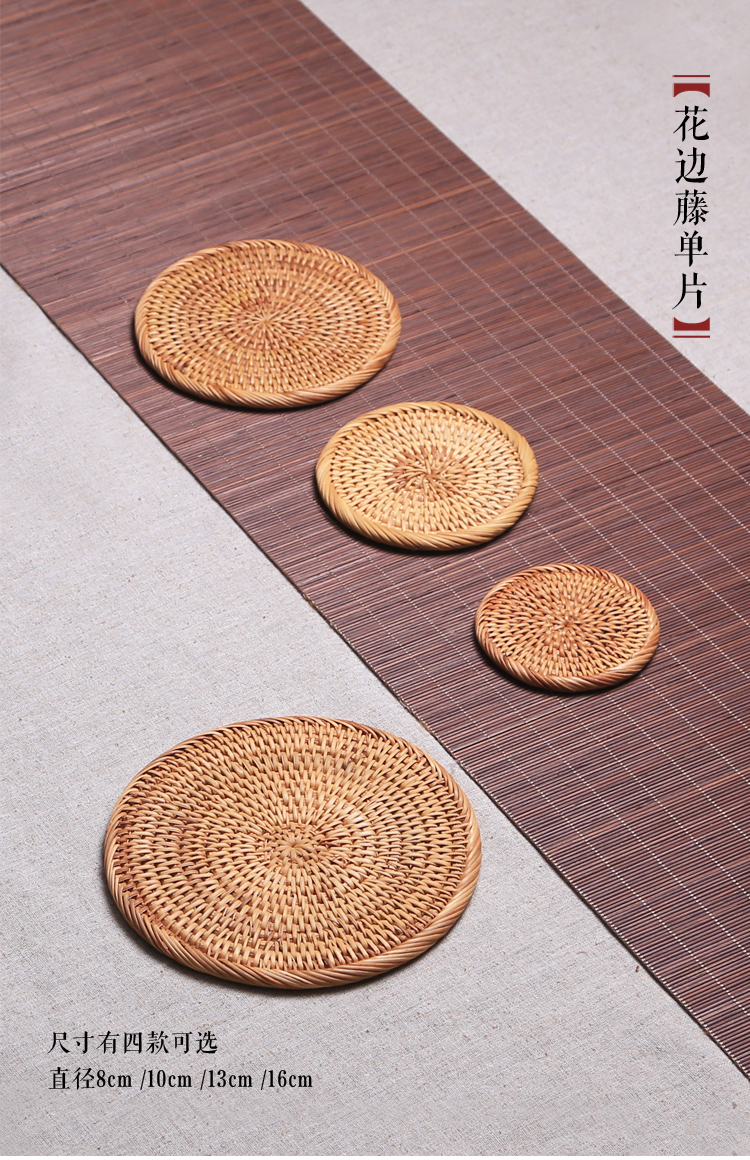 Việt Nam cũ coaster set trà pad trà set sáu quý ông nồi gỗ nồi tre hỗ trợ nồi sắt nồi cát tím giữ nồi binh tra