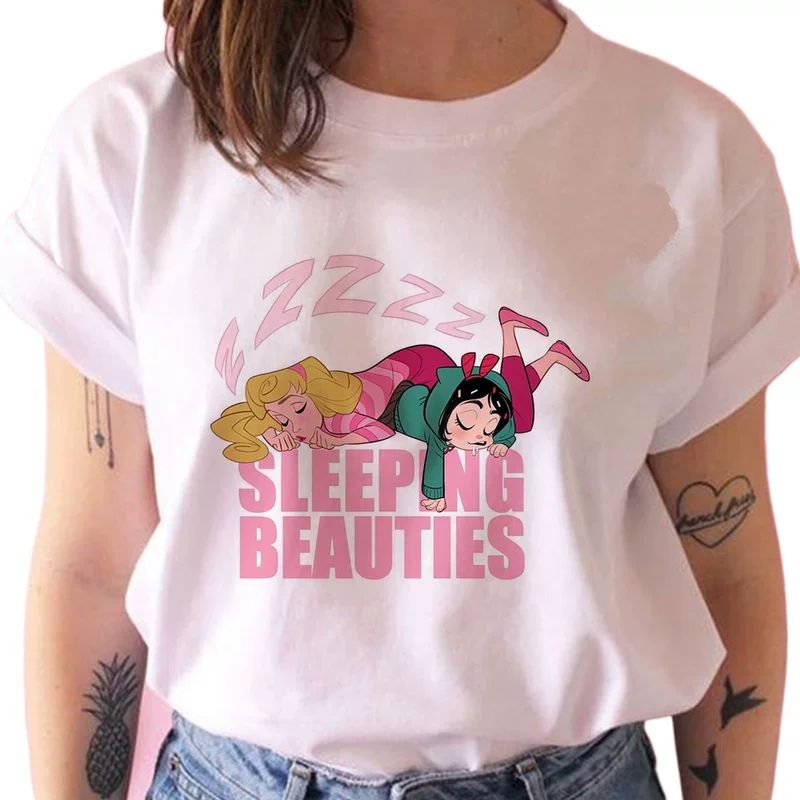 Кисточка принцесса Т-ШИРТ Princess Orola Sleeping Beauty Cute Kawaii повседневная женская футболка