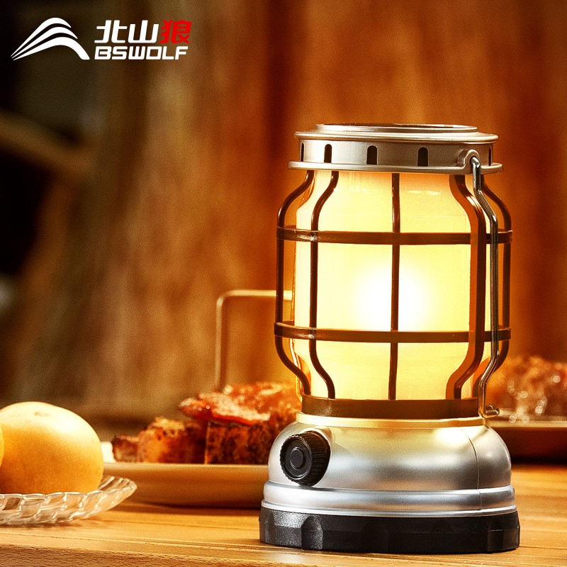 North Mountain Wolf Outdoor Solar Camp Light Charging Tent Light Camping Field Home Emergency Floodlight Tent Camping Light