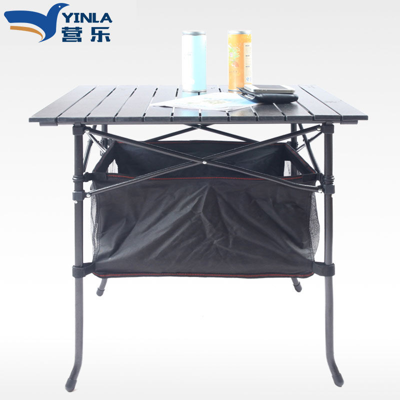 Camp music outdoor aluminum table Folding table Picnic barbecue Aluminum alloy square table Self-driving camping table Leisure beach table