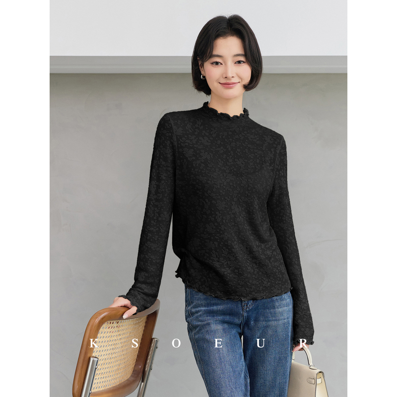 K Sister Ksoeur【Little Floral Blouse】Embossed Three-Dimensional Jacquard with Lace-Like Organza Wool Blouse for Women K Sister Ksoeur【Little Floral Blouse】Embossed Three-Dimensional Jacquard with Lace-Like Organza Wool Blouse for Women