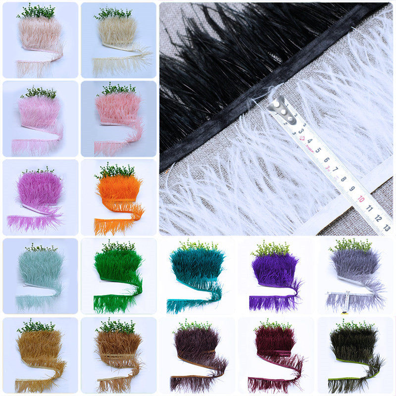 Color ostrich wool feather cloth edge streaming Su Dress Stage Performance Skirt Canvas Belt Clothing Accessories Trim 8-10cm