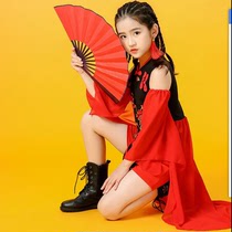 Snow Dragon Chanting Dance Fan Performance Kung Fu Martial Arts Tai Chi Loud Fan Childrens Performance Props 8 Inch Chinese Style Red