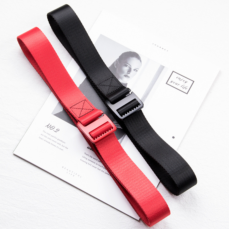 Trendy Versatile Hook 9-Shaped Buckle Nylon Soft-Sided Belt for Men and Women, Jeans Belt, Fabric Belt, Workwear Pants Fashion