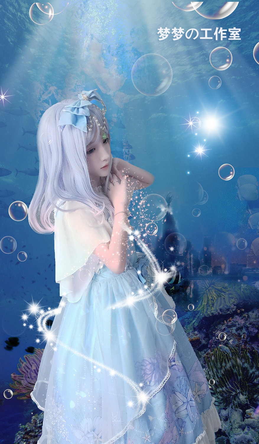 Bản gốc Nhật Bản Lolita lolita Nàng tiên cá Jimeng Mùa hè Mới Eo cao JSK Sling Dress 	váy nịt eo	