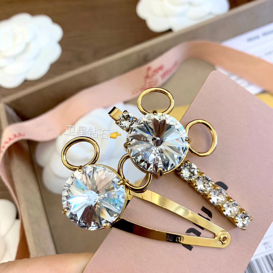 Miao rat year custom cartoon hair clip cute sweet Mickey duckbill clip row drill clip golden hair hoop hair accessories exquisite