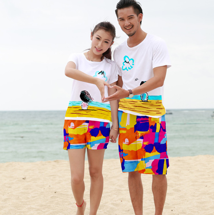 Quần đi biển quần nhanh khô rộng giản dị năm quần của phụ nữ lướt sóng quần bơi thân quần đi biển quần nam kích thước lớn - Quần bãi biển 	quần đi biển giá	