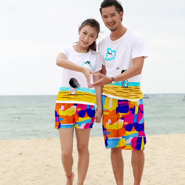 Quần đi biển quần nhanh khô rộng giản dị năm quần của phụ nữ lướt sóng quần bơi thân quần đi biển quần nam kích thước lớn - Quần bãi biển 	mua quần áo đi biển