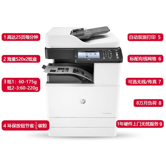 HP HP72625dn72630dn ພິມສໍາເນົາສະແກນສອງດ້ານທີ່ມີສາຍເຄືອຂ່າຍ A3 ວິສາຫະກິດ