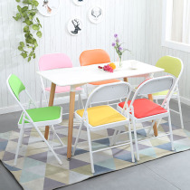 Folding Chair Backrest Stool Computer Chair Office Home Simple Mahjong Dining Chair High Adult Portable Stool Dorm Room