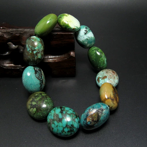 Натуральная бирюзовая природная руда, бирюзовый браслет из натурального камня подходит для мужчин и женщин, провинция Хубэй